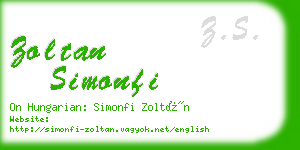 zoltan simonfi business card